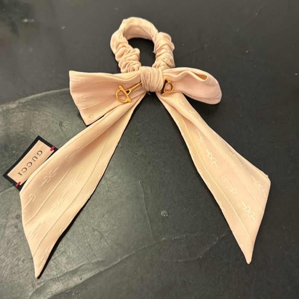 Authentic Gucci scrunchie with bow and duster bag and Gucci tissue paper